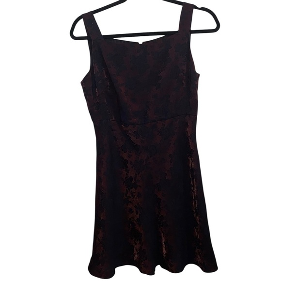 Vintage 90s Jaquard burgundy black sleeveless party mini dress 
moody whimsigoth - Picture 14 of 15
